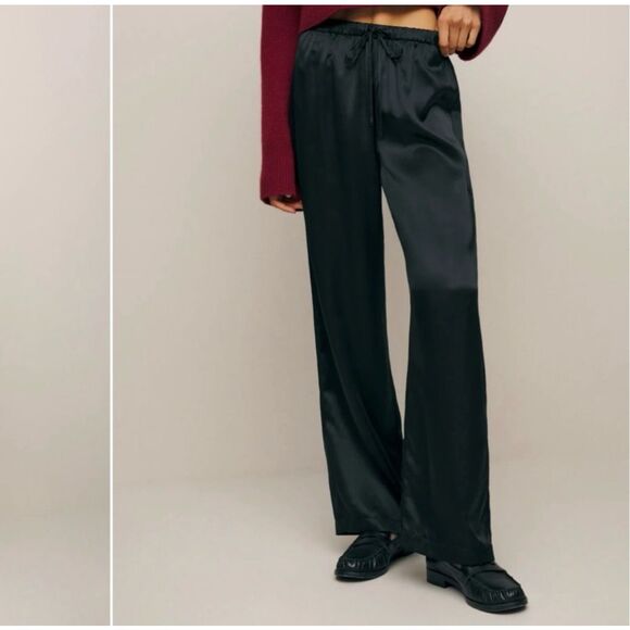Reformation Black Silk Pants Size M - Picture 2 of 7